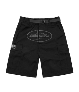 Corteiz Alcatraz Cargo Shorts Triple Black