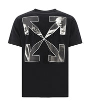 OFF-WHITE Text Logo Caravaggio Saint Jerome Writing Arrows Slim Fit T-Shirt Black/White